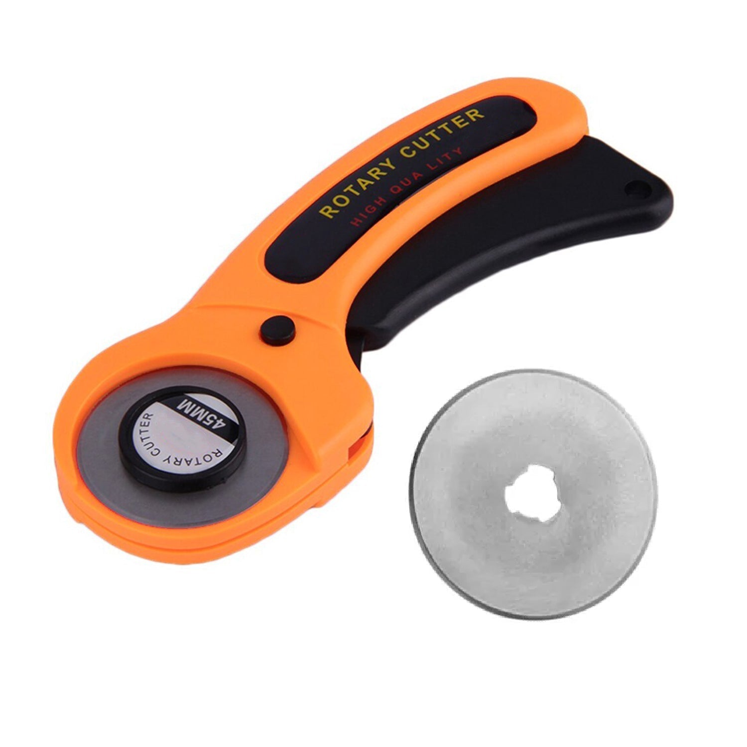Manual sewing roller cutter with comfortable grip and rotary blade Manual sewing roller cutter with comfortable grip and rotary blade